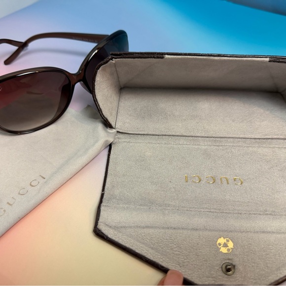 Gucci Oversized Sunglasses GG 3525/K/S Brown Gradient - Picture 10 of 11